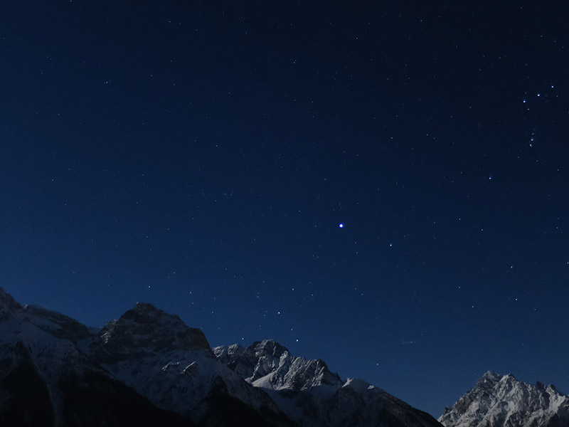 Sent | Chasa Spadla, vista dalla camera da letto, luna piena